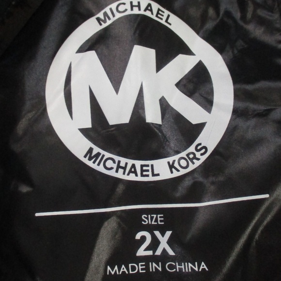 Michael Kors Puffer Jacket Women's 2X Black Quilted Insulated Hooded Winter Coat - Picture 6 of 7